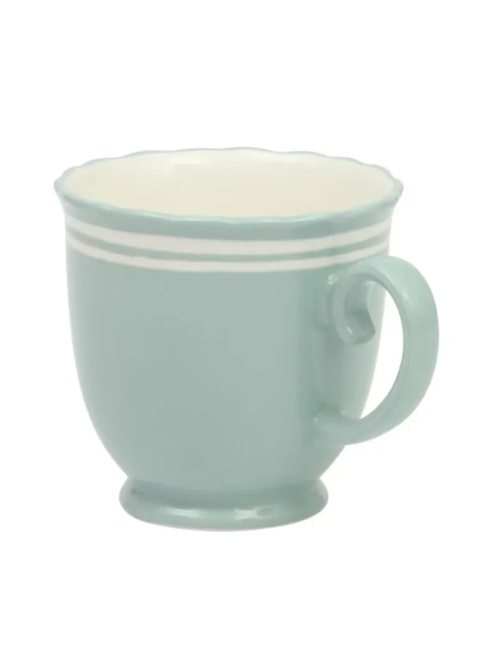 The Pioneer Woman Home Sage Blue Floral Farmhouse Style Ceramic Coffee Mugs Set